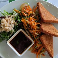 Baked tofu at Zrno Bio Bistro in Zagreb