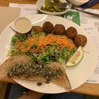 Falafel plates  at Zrno Bio Bistro in Zagreb