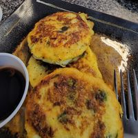 Mung bean pancakes  at Mark's Kitchen in Takoma Park