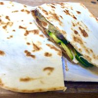 Courgette and aubergine BBQ piadina   at Sfarinà in Bologna