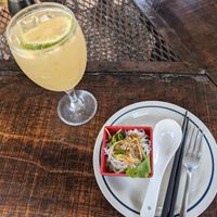 Lemonade and complementary side salad at CHEKAFE in Nairobi