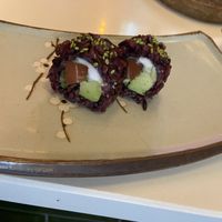 Cheesy tuna: allright. They have way better sushi  at Vegan Food Tour Amsterdam in Amsterdam