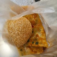 Both were tasty. There are 4 vegan options. at Chenji Bakery (Zhejiang Middle Road Store) - 陈记饼店(浙江中路店) in Shanghai