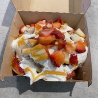 Chai frosting. Apples and strawberries. Caramel drizzle.   at Cinnaholic - Union Station in Toronto
