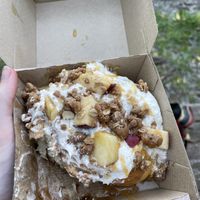 Caramel apple pie. It’s half eaten and bit melted so this photo doesn’t really do it justice !  at Cinnaholic - Union Station in Toronto