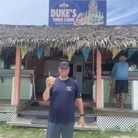 Duke makes a nice herb salad (w/ no conch)  at Duke's Conch Stand in New Bight