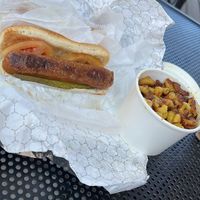 “Chicago Style” Updogs & Fried Bacon Mac   at Liberation Kitchen in Chicago