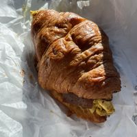 Breakfast croissant sando  at Liberation Kitchen in Chicago