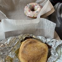 Breakfast Sammie and Donut  at Liberation Kitchen in Chicago