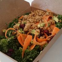 Kale salad with chicken seitan  at Liberation Kitchen in Chicago