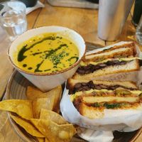 The vegan Chook Nooris and vegan soup of the day! at Dignita - Hoftuin in Amsterdam