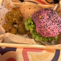 Cherry bomb burger + aubergines  at Flower Burger in Padua