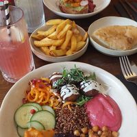 avocado toast / falafel bowl / fries at Charlie's - Avram Iancu in Sibiu