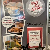 Aufsteller  at Café des Lesens im Hugendubel  in Erfurt