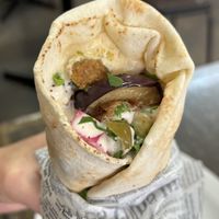 Special felafel wrap  at Wazzup Falafel in Northcote