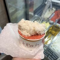 strawberry and banana  at Old Bridge Gelateria   in Rome