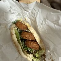 Pita pocket with falafel and hummus  at Falafel Brothers - Harajuku in Tokyo