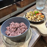 tofu sisig with delicious brown rice  at Full Lotus Mindful Kitchen in Coron