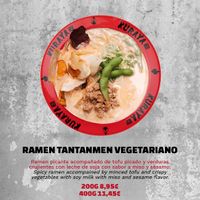 Vegetarian ramen (can order without egg rolls become vegan!)   at Kuraya in Madrid