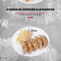Two vegetal gyoza types (vegan)   at Kuraya in Madrid