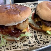 giddy up on the left, bomb dot com on the right 💚  at Ruby D's Burger Joint in Tulsa