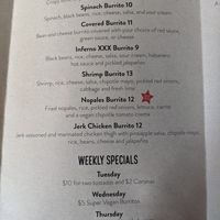 Specials menu at Alto Cinco in Syracuse