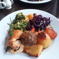 Mushroom wellington roast. No vegan yorkshires yet, but they are working on it. This was the 1st Sunday they were open. at The Pelham Buckle in Crawley