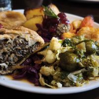 Sunday roast with nut roast and mushroom wellington at the Pelham Buckle, Field near Crawley #Veganuary at The Pelham Buckle in Crawley