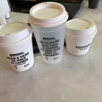 Reusable cups :) at La Drupa Café de Especialidad in Salamanca