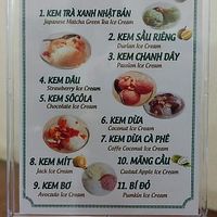 Vegan ice cream menu at Halo in Ho Chi Minh City