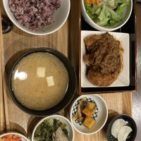 Sesame soy chicken set   at Komaki Shokudo in Tokyo