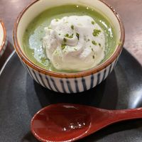 Matcha pudding at Komaki Shokudo in Tokyo