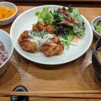 Soy karaage plate at Komaki Shokudo in Tokyo