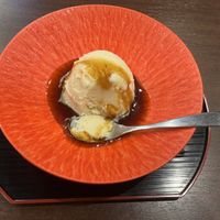 Great soy-based ice creamm  at Komaki Shokudo in Tokyo