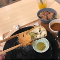 Part of the ‘everything’ plate  at Komaki Shokudo in Tokyo