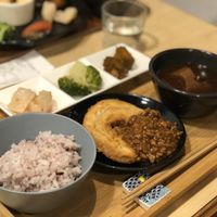 Breaded & fried "fu” set  at Komaki Shokudo in Tokyo