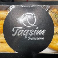 Box with logo  at Taqsim Patisserie in Cologne