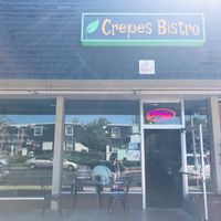 Seating out front, and plenty of parking in the back. I would say add plants and cool lighting to outside and indoors for ambiance to attract folks. The food is worth it!  at Crepes Bistro in Santa Clara