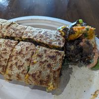 Royal Veggie Crepe with vegan cheese at Crepes Bistro in Santa Clara