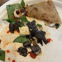 Raw tofu and squishy mushrooms   at Crepes Bistro in Santa Clara