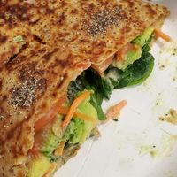 Avocado crepe - cross section at Crepes Bistro in Santa Clara