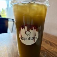 Mint lemonade - more like a weird matcha? 3/10 I would not order again.  at Crepes Bistro in Santa Clara