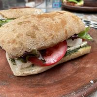 Tofu Pesto Ciabatta  at Xiguela Cafe in Oaxaca