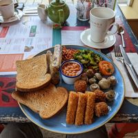 Big vegan breakfast - with extra sausage as they taste amazing!! at Lounges - Portivo Lounge in Gloucester