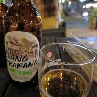 Local beer is good at The Trio Bar in Nong Khiaw