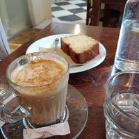 Pumpkin spiced chai latte - an autumn special 🍁 at Piccola Cafe in Ljubljana