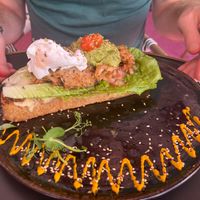Vegan toast with pouched egg at Kalma Cafe - Avenida las Playas in Lanzarote