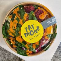 Bowl also to go (pictured red falafel) at Fat Monk - Wien VIO Plaza in Vienna