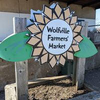 Sign at Wolfville Farmer's Market in Wolfville