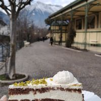 Pistachio cake 3,5€ at Konditorei Alexandra in Merano